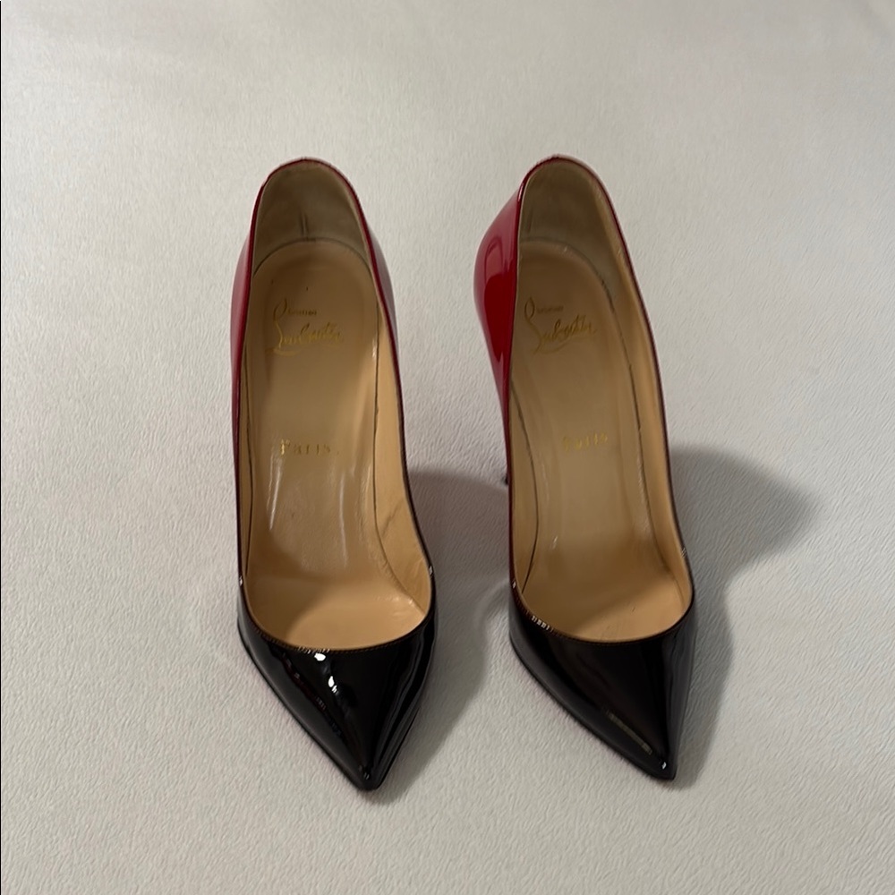 Christian Louboutin So Kate 100mm Red and Black Ombré Heels in great condition!